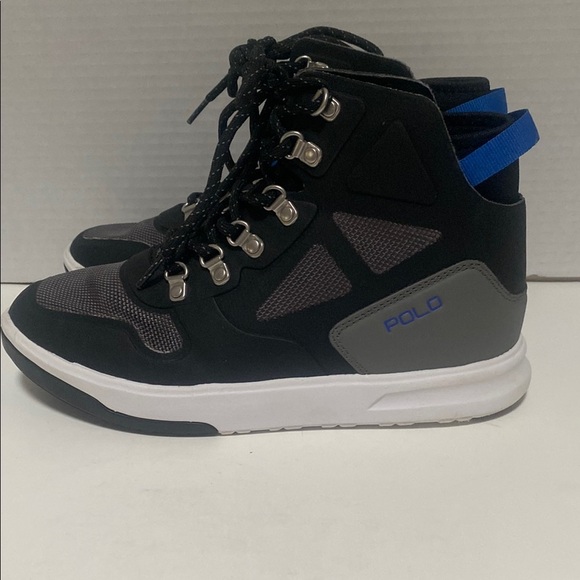 Polo Ralph Lauren Other - Polo by Ralph Lauren Boys Black/Gray/Blue Boots Size 4